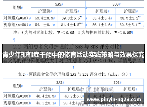 青少年抑郁症干预中的体育活动实践策略与效果探究
